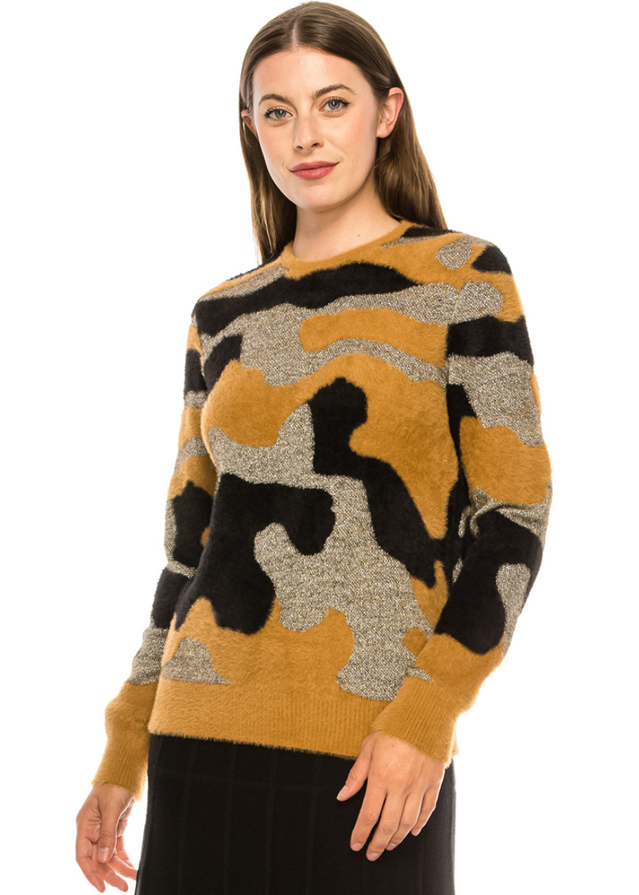 トップス yumi Camo Jacquard Sweater sol Is It Camo Sweater | Modest Women Clothing - YAL New York